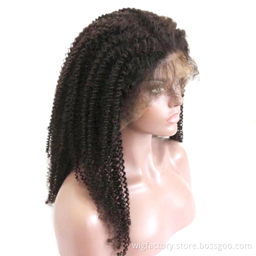 4*4 Lace Front Afro Human Hair Wig,Wig With Human Hair For Black Women,Remy Brazilian Short Lace Front Human Hair Wig